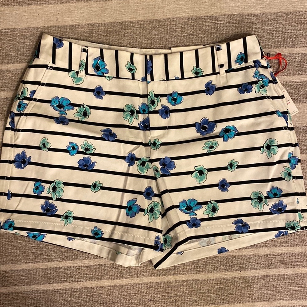 Striped Floral Shorts